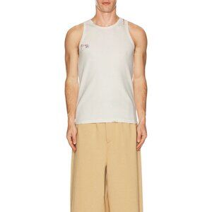 Marni Tank Top in Lily White 48 New Mens Sleeveless Ribbed Beater